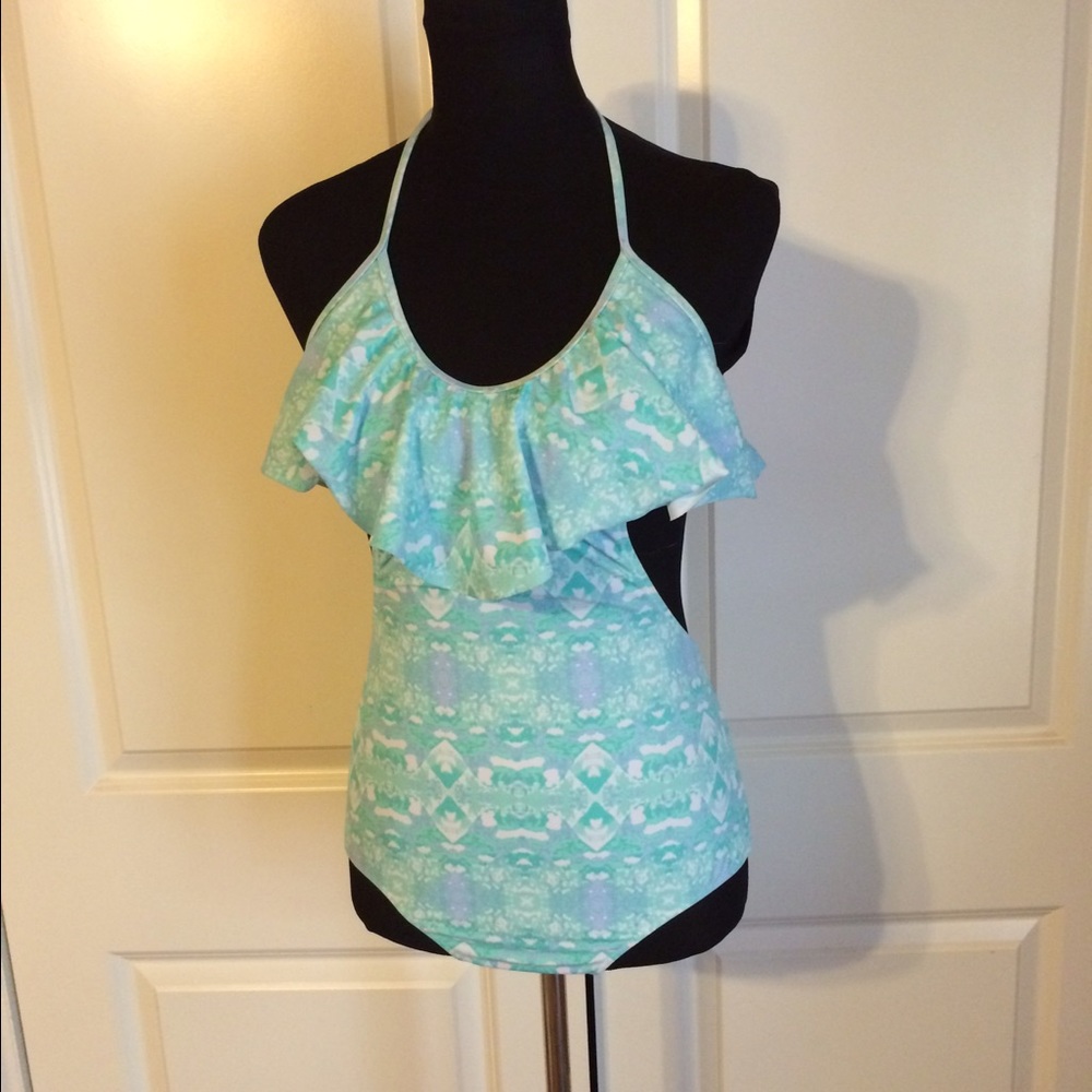 Flutter top one piece, tall or long torso.